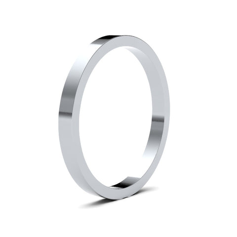 PLATINUM FLAT MIRROR FINISH WEDDING BAND