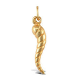 9CT GOLD RIDGED HORN OF PLENTY PENDANT
