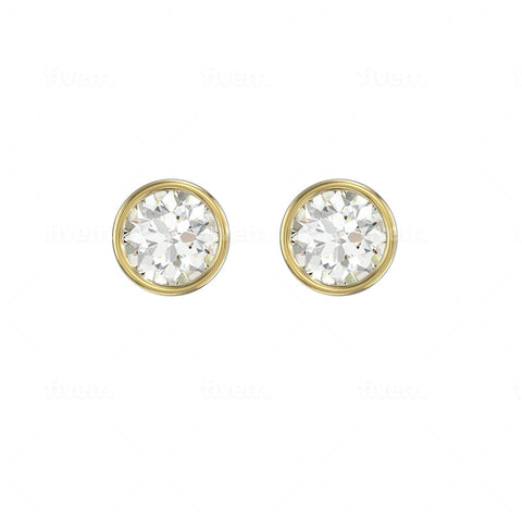 9CT GOLD LIGHTWEIGHT 7MM ROUND CUBIC ZIRCONIA STUD EARRINGS