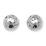 SILVER FANCY DIAMOND CUT BALL STUDS