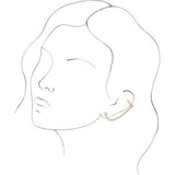 14CT GOLD .SINGLE .10CT DIAMOND STUD & EAR CUFF WITH CHAIN