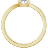 14CT GOLD EAST-WEST SET .25CT OVAL DIAMOND SOLITAIRE RING