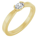 14CT GOLD EAST-WEST SET .25CT OVAL DIAMOND SOLITAIRE RING