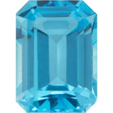 14CT GOLD EMERALD-CUT SWISS BLUE TOPAZ & BAGUETTE DIAMOND ENGAGEMENT RING