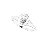 SILVER SKULL SIGNET RING