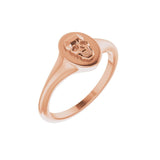 14CT ROSE GOLD SKULL SIGNET RING