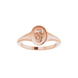 14CT ROSE GOLD SKULL SIGNET RING