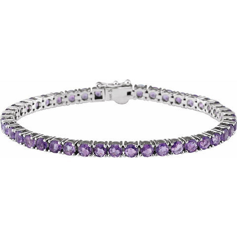 14CT WHITE GOLD AMETHYST TENNIS BRACELET