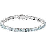 14CT WHITE GOLD SKY BLUE TOPAZ TENNIS BRACELET