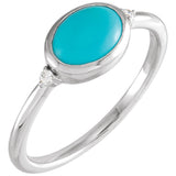 PLATINUM NATURAL TURQUOISE & DIAMOND RING