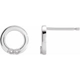 BESPOKE PLATINUM BIRTHSTONE CIRCLE EARRING MOUNT