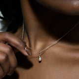 PLATINUM OVAL ETHIOPIAN OPAL & DIAMOND NECKLACE