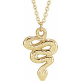 14CT GOLD SNAKE PENDANT NECKLACE