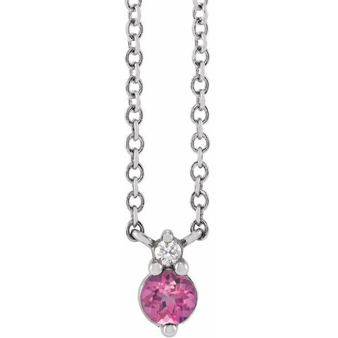 PLATINUM NATURAL PINK SAPPHIRE & DIAMOND NECKLACE