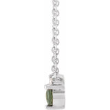PLATINUM NATURAL GREEN SAPPHIRE & DIAMOND NECKLACE