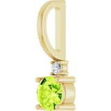 14CT GOLD PERIDOT & DIAMOND PENDANT