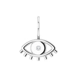 SILVER .02CT NATURAL DIAMOND SET EVIL EYE PENDANT