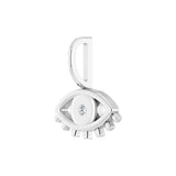SILVER .02CT NATURAL DIAMOND SET EVIL EYE PENDANT