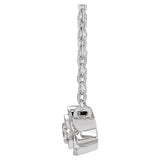 SILVER .015CT DIAMOND FLOWER NECKLACE