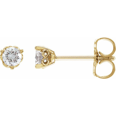 14CT GOLD INFINITY DIAMOND SOLITAIRE STUDS