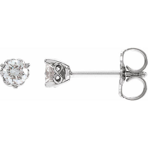 SILVER INFINITY DIAMOND SOLITAIRE STUDS