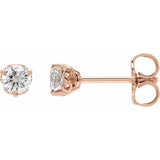 14CT ROSE GOLD INFINITY DIAMOND SOLITAIRE STUDS