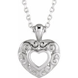 PLATINUM PIERCED HEART NECKLACE