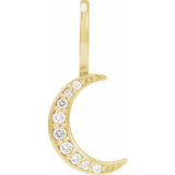 14CT ROSE GOLD DIAMOND CRESCENT MOON PENDANT