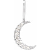 PLATINUM DIAMOND CRESCENT MOON PENDANT