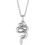 SILVER DIAMOND SNAKE NECKLACE