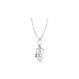 14CT WHITE GOLD SKULL NECKLACE