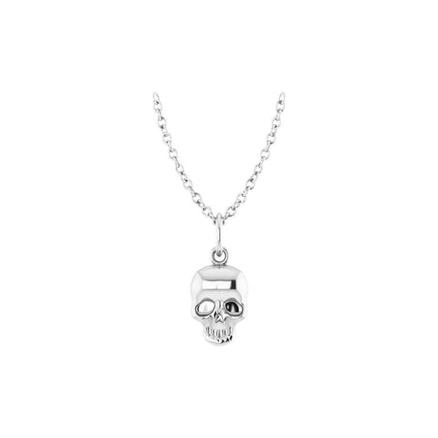 14CT WHITE GOLD SKULL NECKLACE