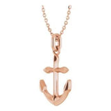 14CT GOLD SOLID ANCHOR NECKLACE