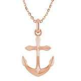 14CT GOLD SOLID ANCHOR NECKLACE