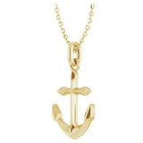 14CT GOLD SOLID ANCHOR NECKLACE