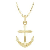 14CT GOLD SOLID ANCHOR NECKLACE