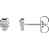 SILVER SKULL STUD EARRINGS