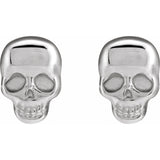 SILVER SKULL STUD EARRINGS