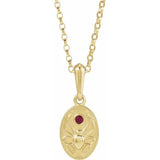 14CT GOLD RUBY SET SPIDER AMULET NECKLACE