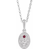 14CT WHITE GOLD RUBY SET SPIDER AMULET NECKLACE