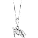 SILVER SEA TURTLE NECKLACE