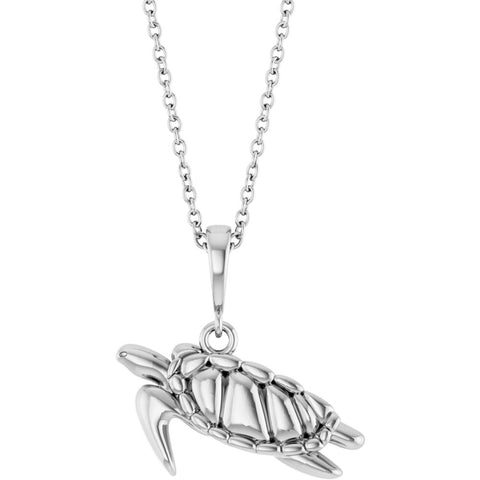 SILVER SEA TURTLE NECKLACE