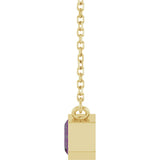 14CT GOLD EMERALD CUT LAB-CREATED ALEXANDRITE SOLITAIRE NECKLACE