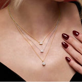 14CT GOLD EMERALD CUT PERIDOT SOLITAIRE NECKLACE