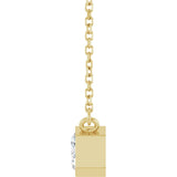 14CT GOLD EMERALD CUT LAB-CREATED DIAMOND SOLITAIRE NECKLACE