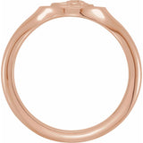 14CT ROSE GOLD CHERUB PINKY SIGNET RING