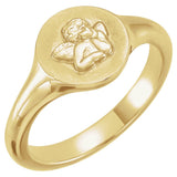 14CT GOLD CHERUB PINKY SIGNET RING