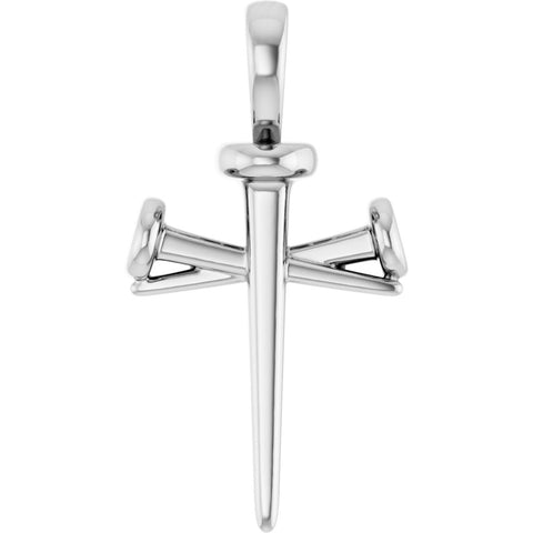 SILVER NAIL CROSS PENDANT