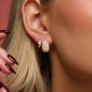 14CT GOLD 1.75CT LAB-GROWN DIAMOND TEARDROP EARRINGS