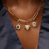 14CT GOLD CITRINE & DIAMOND HALO SUNBURST PENDANT CHARM